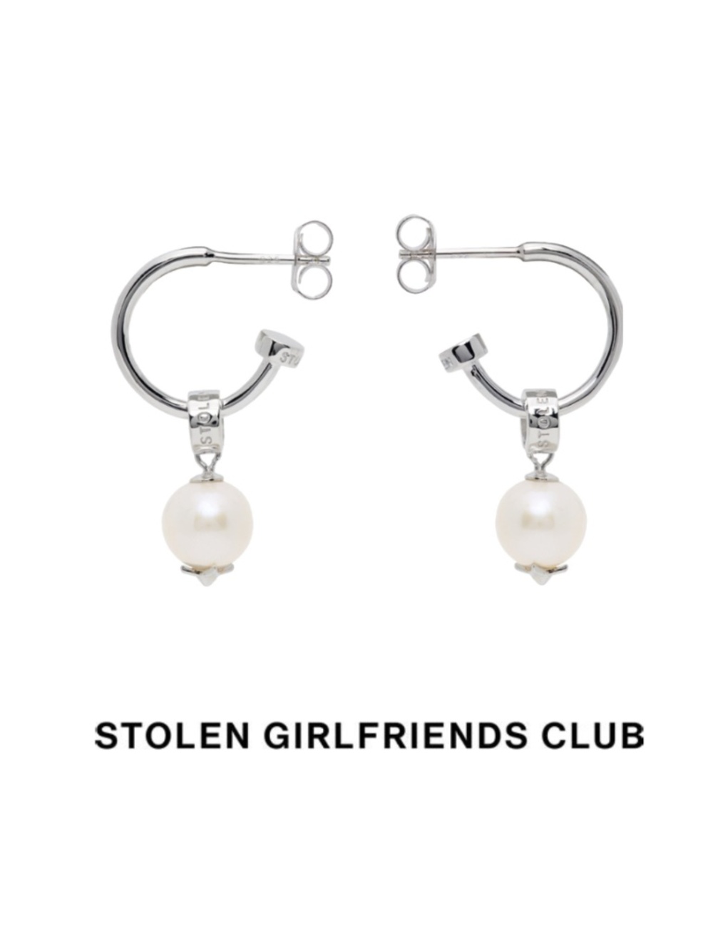 STOLEN GIRLFRIENDS CLUB | Purity Sleeper Earrings – Silver & Freshwater Pearl